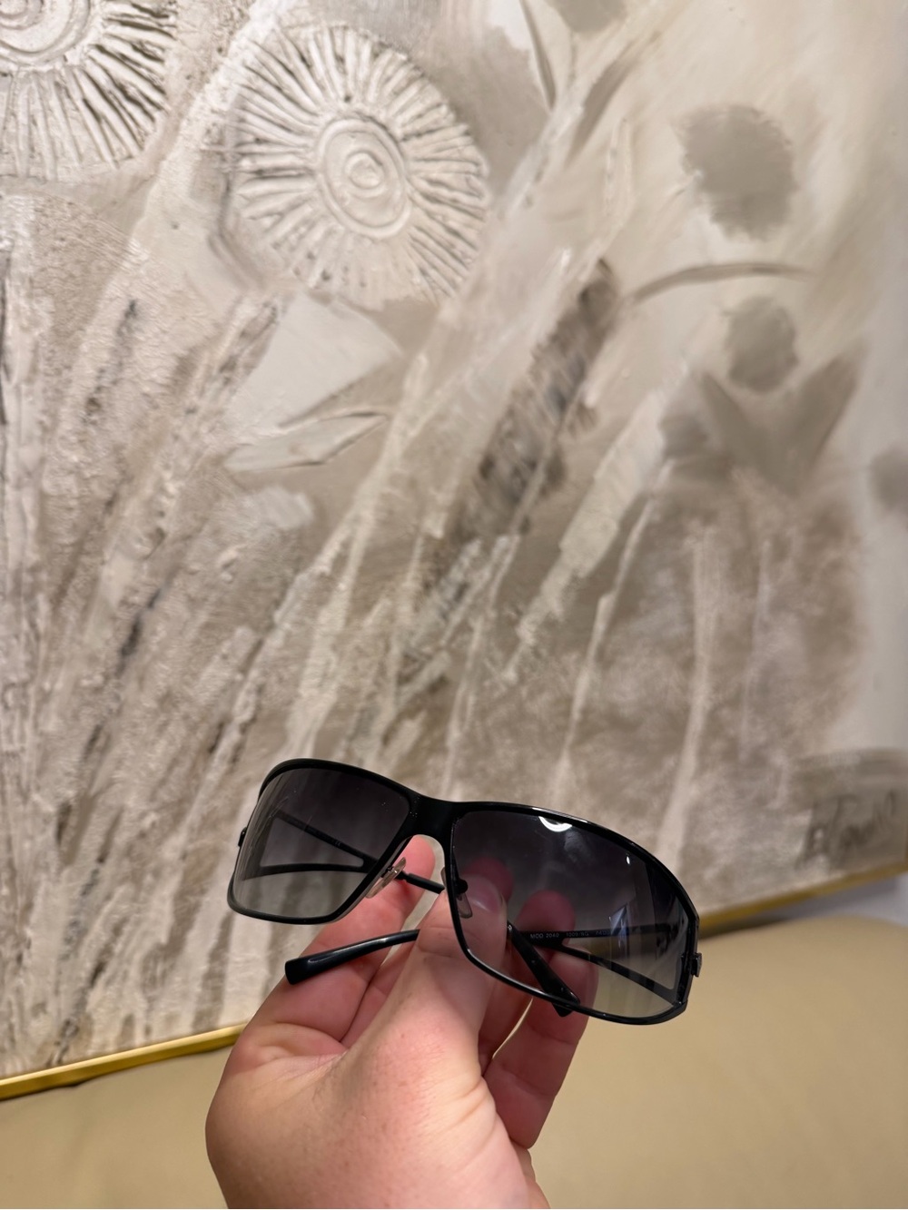 Versace Model 2040 Black Gradient Shield Sunglasses With Case Y2K